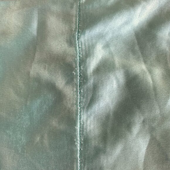 Vintage 90s Teal Satin Lace Trim Square Neck Camisole Boho Chic Crop Tank Top - Picture 14 of 16